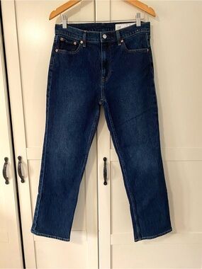 GAP 90s Straight High Rise Dark Wash Jeans | High Waist Denim Size 30 Petite